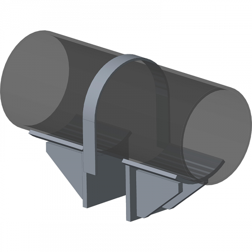 Опора неподвижная хомутовая с дополнительными упорами для тепловых сетей ТС-669.00.00 219х137х216 мм Серия 5.903-13 выпуск 7-95 10 кг