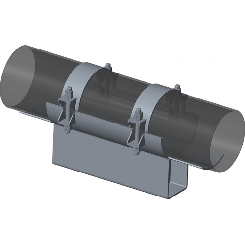 Опора неподвижная бугельная с корпусом для тепловых сетей ТС-671.00.00 377х280х340х100 мм Серия 5.903-13 выпуск 7-95 34 кг