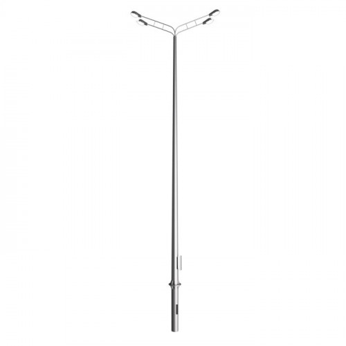 Опора освещения силовая граненая фланцевая круглая МСО-ФГ-4-10-02-ц 09Г2С 100х345х10 мм